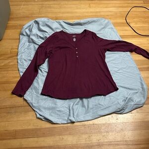 St. John's Bay Burgundy Long Sleeve Top